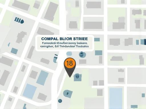 A map showing the location of CompassBloom Navigators at 2847 Threadneedle Street, London.