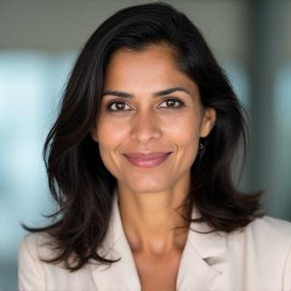 Professional headshot of Dr. Anya Sharma, leadership development coach.